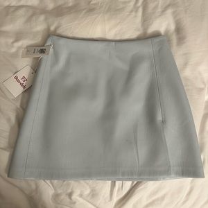NWT ARITZIA Faux Leather Mini Skirt Light Powder Blue